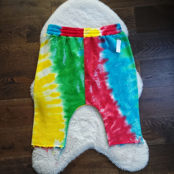 R13 Sequin Tie Dye Sweat Jadper Long Sweat Shorts Unisex - Picture 10 of 12